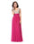 Colors Dress - 1115 Bejeweled Cap Sleeve V-Neck Gown In Pink
