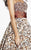 Blush - P016 Strapless Sweetheart Printed Evening Gown In Brown and Print