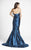 Blush - P017 Sleeveless Ruffled Evening Gown In Blue