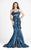 Blush - P017 Sleeveless Ruffled Evening Gown In Blue