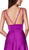 Cinderella Divine - CS034 Plunging V-neck A-line Gown With Train In Purple