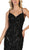 May Queen - MQ1648 Embellished V-neck Trumpet Dress In Black
