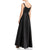 Adrianna Papell - AP1E203192 Wide V-Neck Pleated A-Line High Low Dress In Black