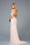 Scala - 48979 Full Sequin Sexy Sheath Gown with Drape Shoulder Sleeves In Pink