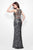 Primavera Couture - 1121 Embellished Sleeveless Long Dress with Slit in Black