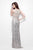 Primavera Couture - 1121 Embellished Sleeveless Long Dress with Slit in Neutral and Silver