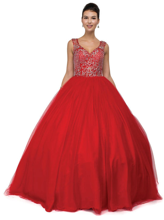 Dancing Queen - 1122 Sweetheart Sleeveless Beaded Quinceanera Gown