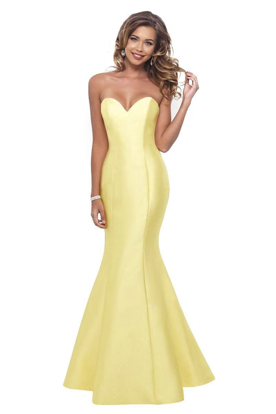 Blush - Yellow, Sweetheart Mermaid Dress 11238 in Yellow