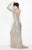 Primavera Couture - 1124 Sequined Long Gown with Slit in Neutral