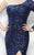 Primavera Couture - 1124 Sequined Long Gown with Slit in Blue