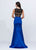 Ashley Lauren - 1124 Illusion Lace and Satin Evening Dress in Blue