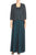 Alex Evenings - Square Neck Jersey A-line Dress 417224 in Black and Green