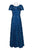 Alex Evenings - 112788 Sequin Rosette Short Sleeve A-Line Gown In Blue