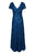 Alex Evenings - 112788 Sequin Rosette Short Sleeve A-Line Gown In Blue