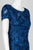 Alex Evenings - 112788 Sequin Rosette Short Sleeve A-Line Gown In Blue