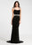 Ashley Lauren - 1127 Rhinestone Jersey Evening Dress in Black