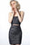 Jovani - 1128 Front Cut-Out Fitted Glitter Cocktail Dress In Black