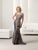 Montage by Mon Cheri - 112922 Embellished Scoop Dress in Brown