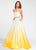 Ashley Lauren - 1129 Strapless Ombre Evening Gown in White and Yellow