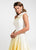 Ashley Lauren - 1132 Bow Accented Ombre Satin A-line Dress in White and Yellow