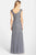 Adrianna Papell - 91908222 Cap Sleeve Embellished Gown in Silver