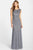 Adrianna Papell - 91908222 Cap Sleeve Embellished Gown in Silver
