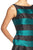 Adrianna Papell - 41913060 Sleeveless Striped Mikado A-Line Dress in Black and Green