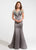 Ashley Lauren - 1135 Illusion Beaded Evening Dress in Silver