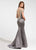 Ashley Lauren - 1135 Illusion Beaded Evening Dress in Silver