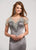 Ashley Lauren - 1135 Illusion Beaded Evening Dress in Silver
