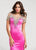 Ashley Lauren - 1135 Illusion Beaded Evening Dress in Pink