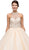 Dancing Queen - 1136 Illusion Halter Beaded Quinceanera Gown in Nude
