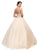 Dancing Queen - 1136 Illusion Halter Beaded Quinceanera Gown in Nude