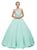Dancing Queen - 1136 Illusion Halter Beaded Quinceanera Gown in Green