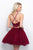 Blush - 11361 Two Piece Beaded Halter Cocktail Dress In Red
