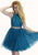 Blush - 11361 Two Piece Beaded Halter Cocktail Dress In Blue