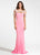 Ashley Lauren - 1137 Beaded Jersey Evening Dress in Pink