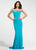 Ashley Lauren - 1137 Beaded Jersey Evening Dress in Blue