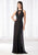 Cameron Blake - 218628 Lace Ruched Halter Sheath Dress in Black