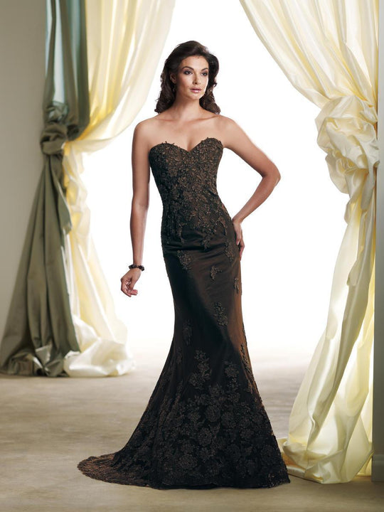 Boutique by Mon Cheri - 113946 Long Dress In Cocoa