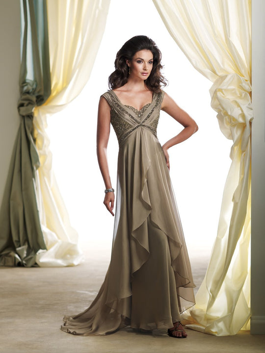 Boutique by Mon Cheri - 113950 Long Dress In Antique Gold
