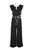 Taylor - 1139MJ Ruffle and Tie Accent Crepe Jumpsuit in Black