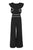 Taylor - 1139MJ Ruffle and Tie Accent Crepe Jumpsuit in Black