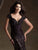 Ivonne D - Cap Sleeve Lattice Applique Gown 113D05 in Black