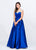 Ashley Lauren - 1141 Beaded Illusion Back Ball Gown in Blue