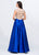Ashley Lauren - 1141 Beaded Illusion Back Ball Gown in Blue