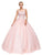 Sheer and Sparkling Sleeveless Ball Gown in Pink