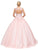 Sheer and Sparkling Sleeveless Ball Gown in Pink