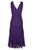 Taylor - 1144M Sleeveless Loops Trimmed V Neck Hi-Lo Hem Lace Dress In Purple