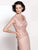 Cameron Blake - V Neck Long Dress with Slit 114666 in Pink